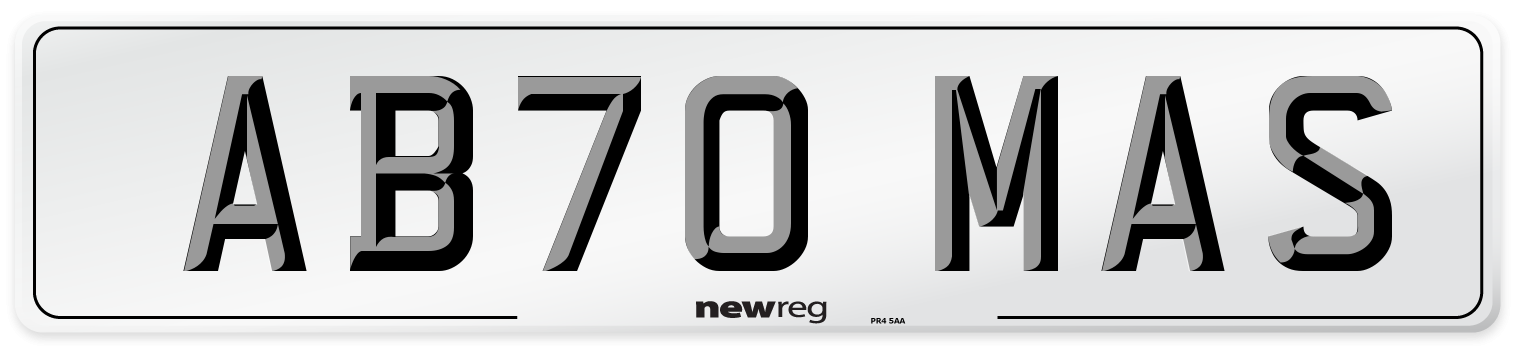 AB70 MAS Number Plate from New Reg